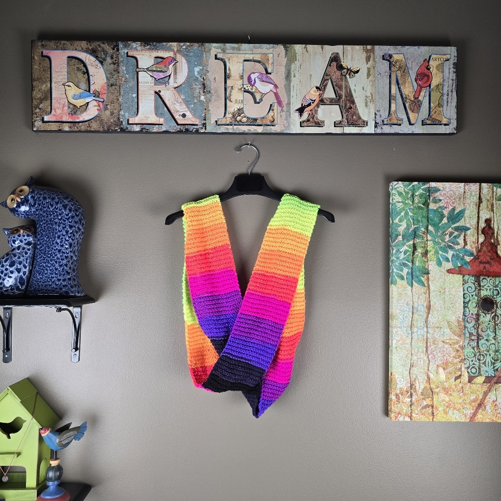 Handmade Multicolor Neon Infinity Scarf